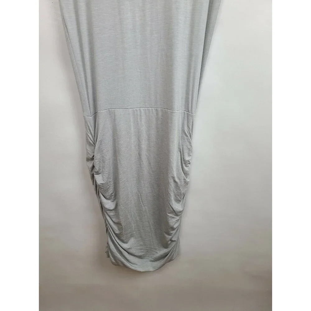Prana Light Gray Ruched Fitted Jersey NEW Foundation Dress Size Small - Picture 3 of 8